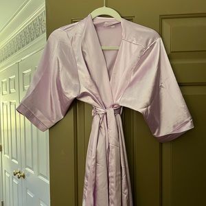 purple silky robe